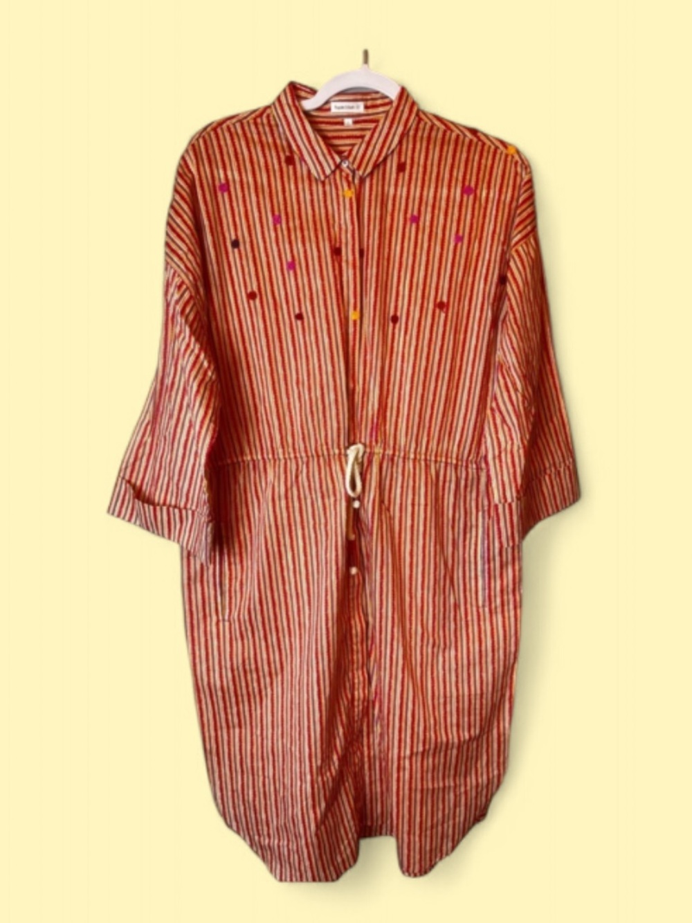 Poupette St. Barth‎ Red Striped Mini Dress Small Size L